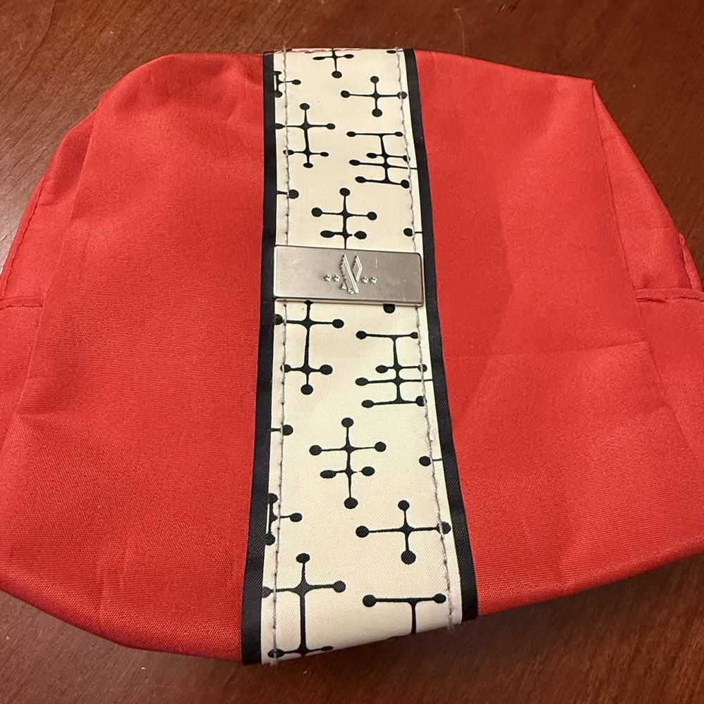 AMERICAN AIRLINES Mid-Century EAMES Red Dot Pattern Travel Amenity Bag
